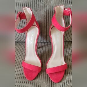 Women Red Strapped High Heels